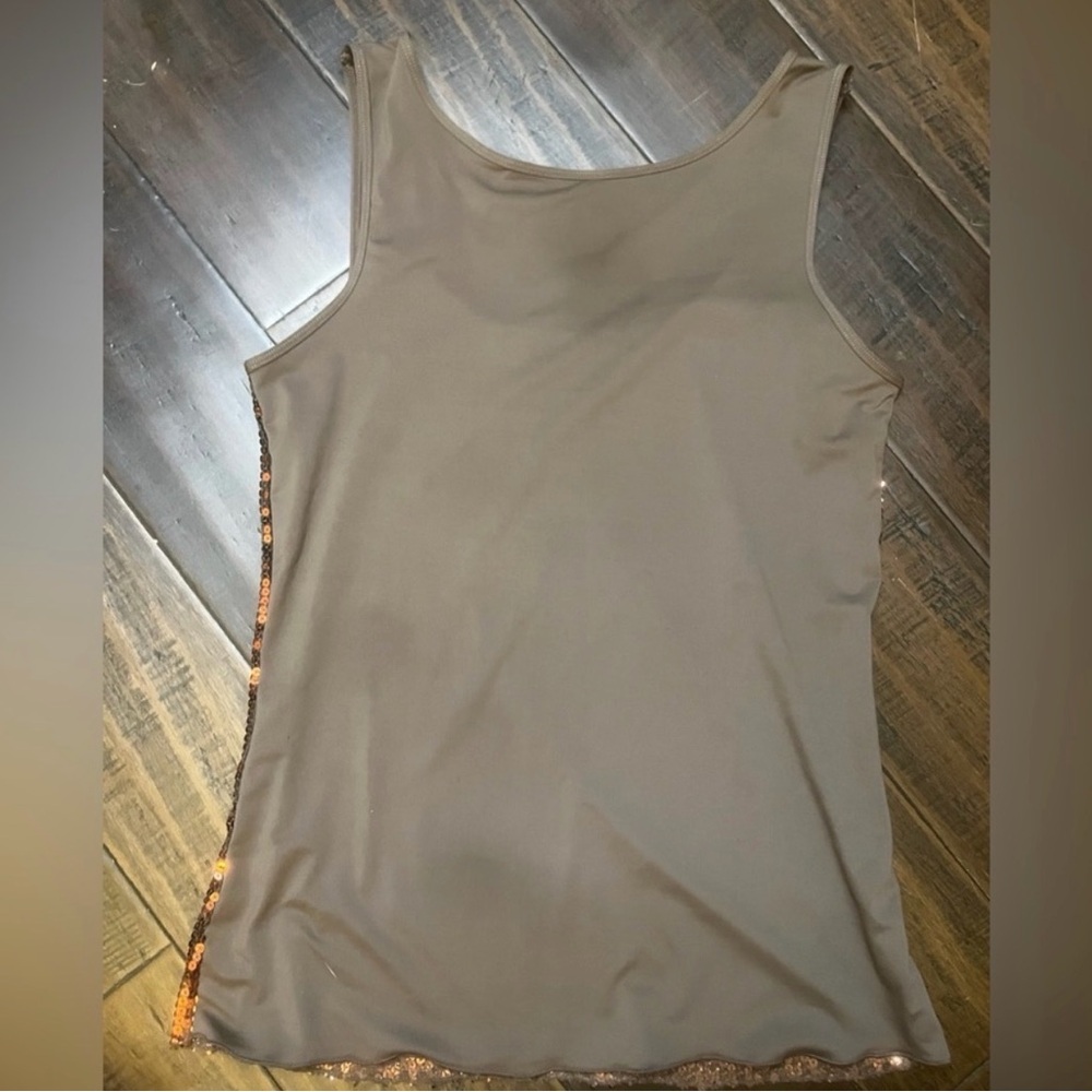 Modern Movement Sequin Tank Top Copper Brown - Picture 2 of 5